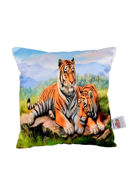 

Ultra Multicoloured Safari Tigers Digital Printed Cushion Plush Soft Toy, Multi