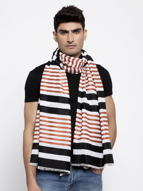 

Calvadoss Men Brown & Black Striped Premium Long-Fit Muffler