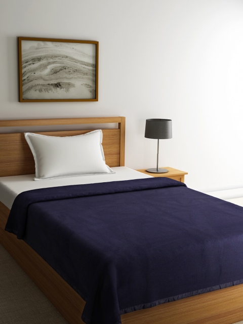 

Raymond Home Blue Solid 495 GSM Heavy Winter Woolen Single Bed Blanket