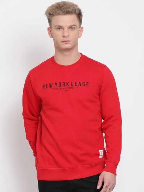 

COBB Men Red & Red Printed Sweatshirt