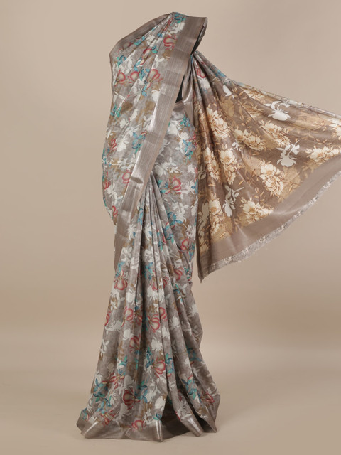 

Pothys Grey Floral Printed Saree