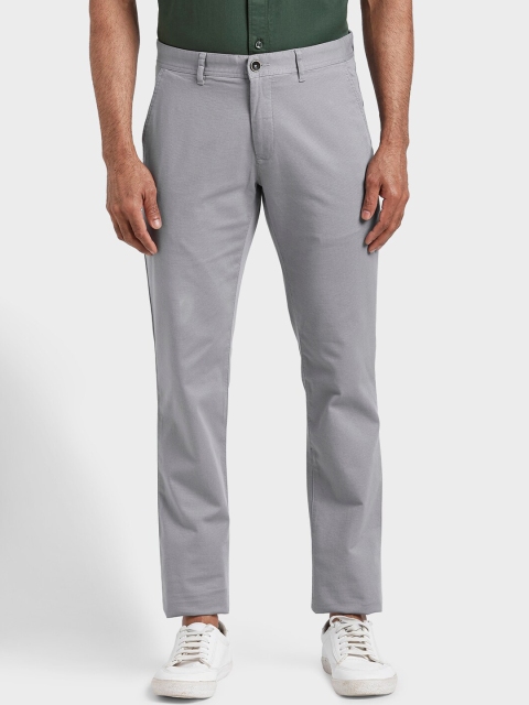 

ColorPlus Men Grey Regular Fit Solid Cotton Regular Trousers