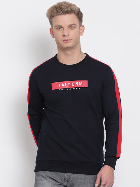 

COBB Men Navy Blue Printed Sweatshirt