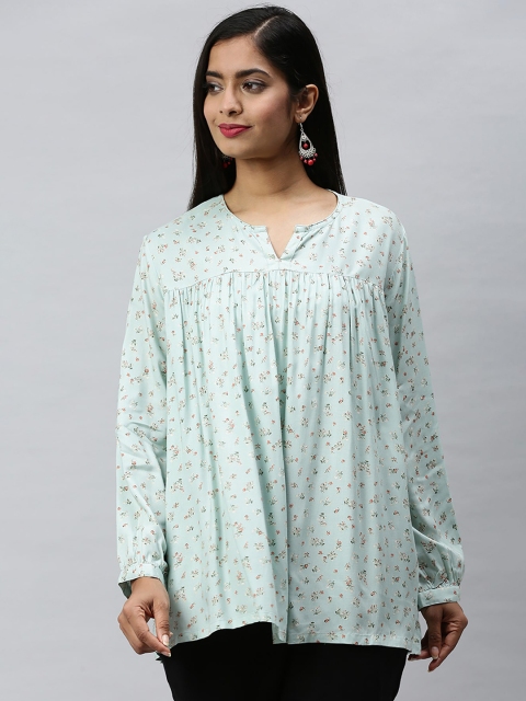 

Soch Women Green Floral Printed Tunic