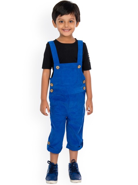 

Olele Boys Blue Solid Straight-Leg Corduroy Dungarees