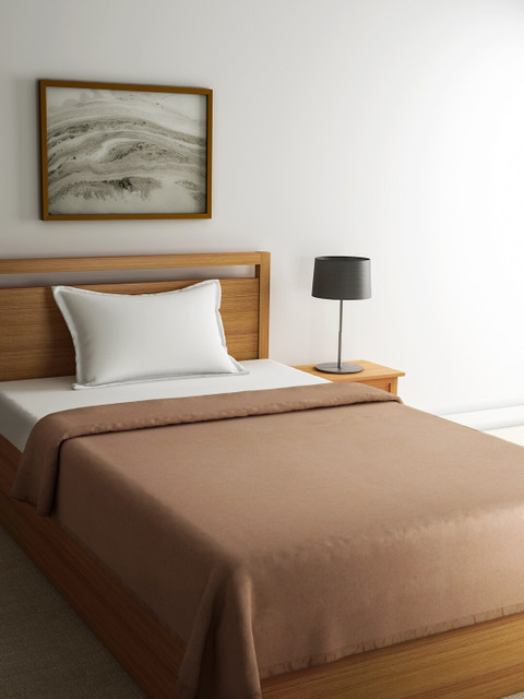 

Raymond Home Brown Solid 495 GSM Heavy Winter Single Bed Blanket