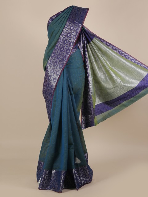 

Pothys Blue Woven Design Silk Cotton Saree