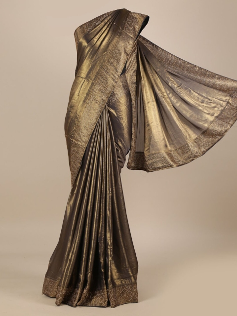 

Pothys Gold-Toned Solid Poly Georgette Saree