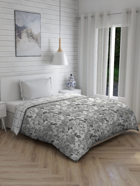 

Layers Grey & White Floral AC Room 150 GSM Single Bed Comforter