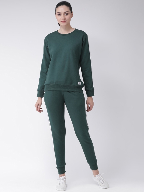

GRIFFEL Women Green & White Solid Tracksuit