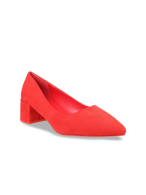 

Flat n Heels Women Red Solid Pumps