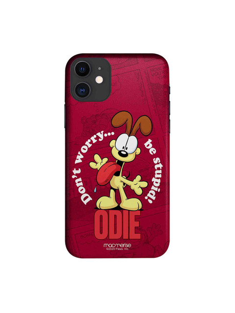 

macmerise Maroon & Yellow Odie Dont Worry iPhone 11 Back Case