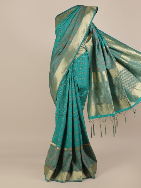 

Pothys Green Woven Design Jute Silk Saree