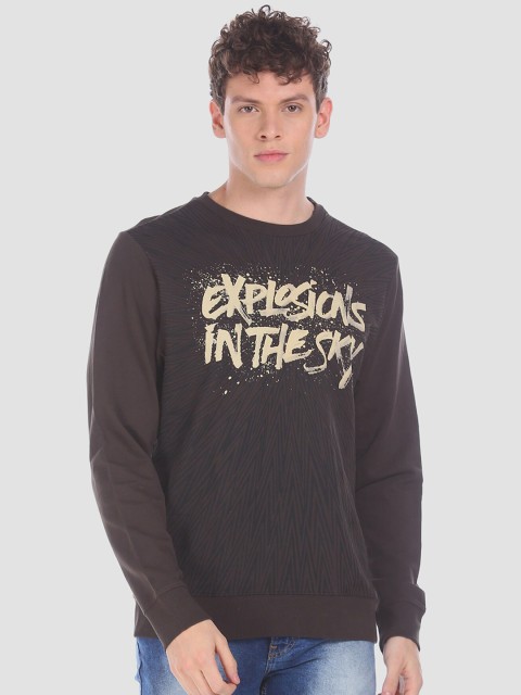 

Flying Machine Men Brown & Beige Printed Sweatshirt