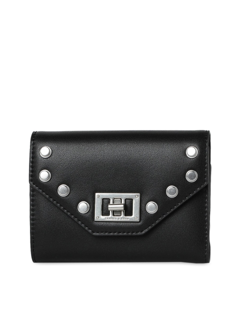 

CHARLES & KEITH Women Black Solid Envelope Wallet