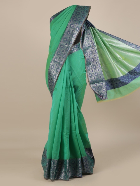 

Pothys Green Solid Silk Cotton Saree