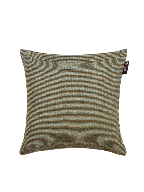 

KLOTTHE Set Of 5 Turquoise Blue & Brown Striped Square Cushion Covers