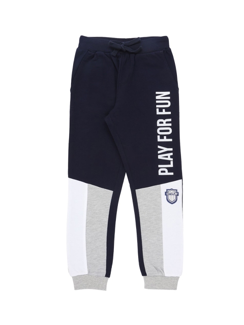 

Pantaloons Junior Boys Navy Blue & Grey Printed Joggers