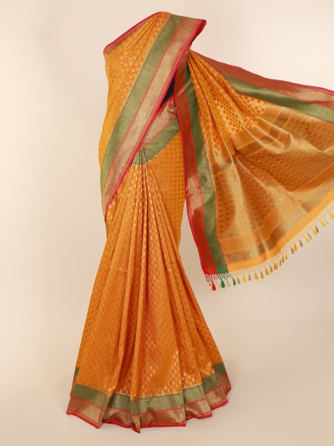

Pothys Yellow Jute Silk Woven Design Banarasi Saree