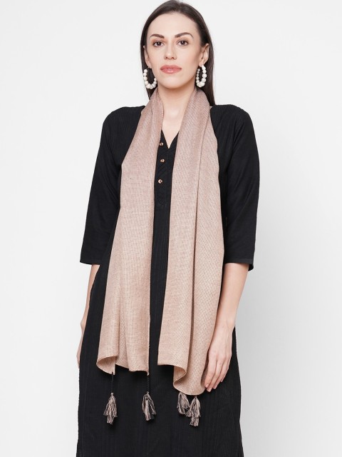 

Get Wrapped Women Beige Self Design Scarf