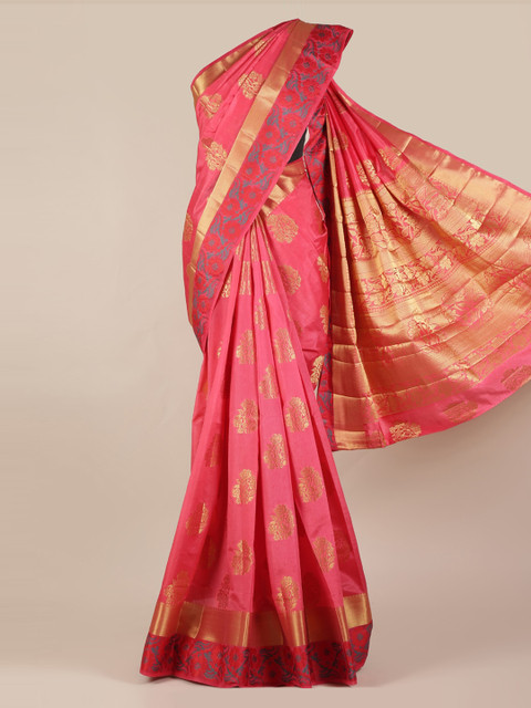 

Pothys Peach-Coloured Woven Design Saree