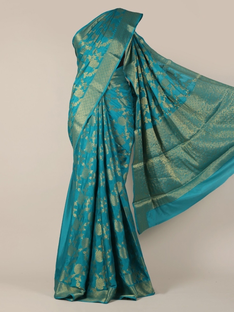 

Pothys Blue Woven Design Jute Silk Saree