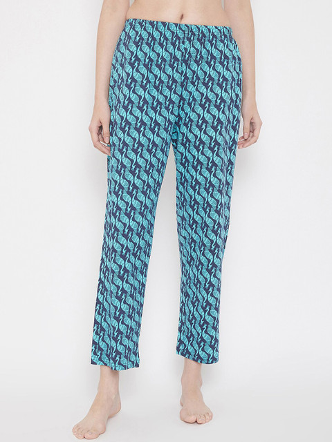 

Clovia Women Blue Printed Lounge Pants