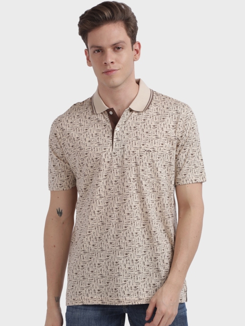 

ColorPlus Men Beige Printed Polo Collar T-shirt