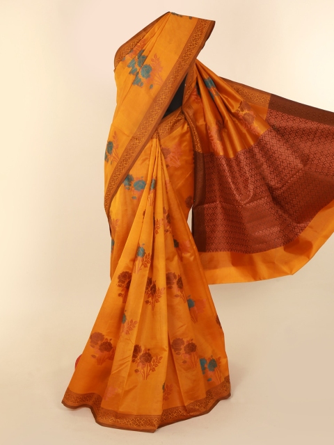 

Pothys Mustard & Brown Jute Silk Woven Design Saree