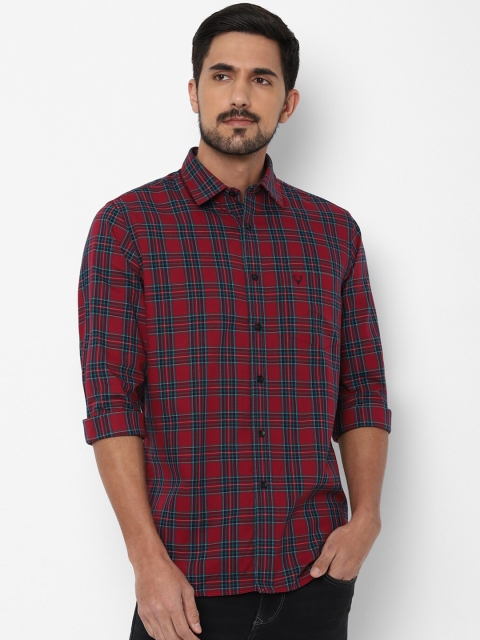 

Allen Solly Men Maroon Slim Fit Checked Casual Shirt