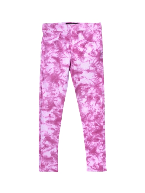 

KLOTTHE Girls Purple & White Printed Ankle Length Jeggings