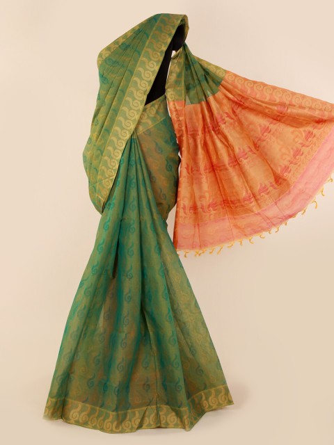 

Pothys Olive Green Printed Pure Cotton Saree