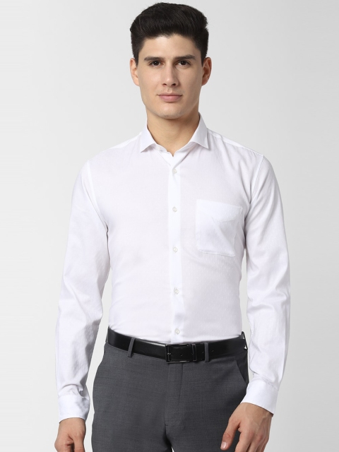 

Peter England Men White Slim Fit Self Design Formal Shirt