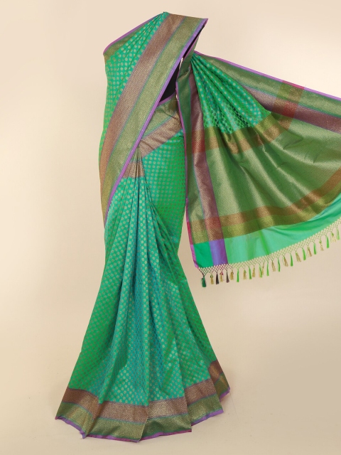 

Pothys Green Jute Silk Woven Design Banarasi Saree
