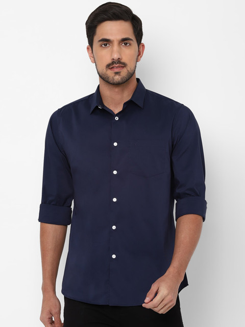 

Allen Solly Men Navy Blue Slim Fit Solid Casual Shirt