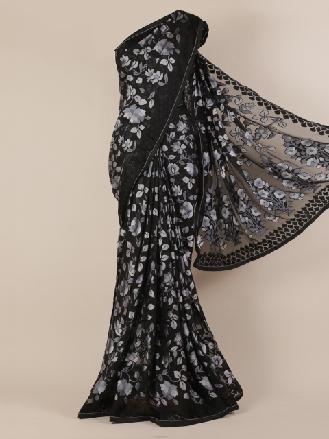 

Pothys Black Printed Pure Chiffon Saree
