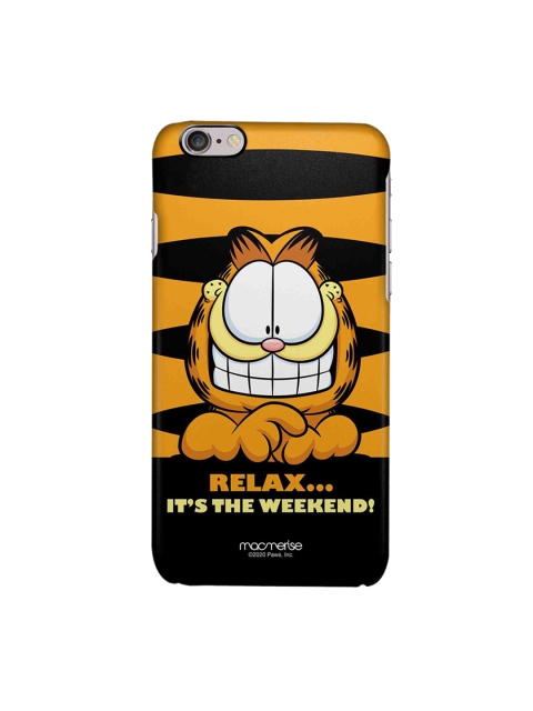

macmerise Orange & Black Weekend Garfield Printed iPhone 6S Back Case