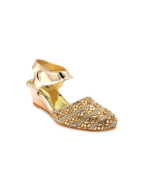 

Jazzy Juniors Girls Rose Gold & Brown Embellished Heels