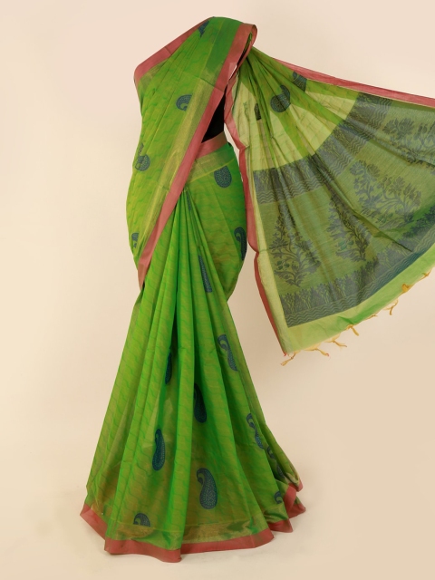 

Pothys Green & Blue Pure Cotton Woven Design Saree
