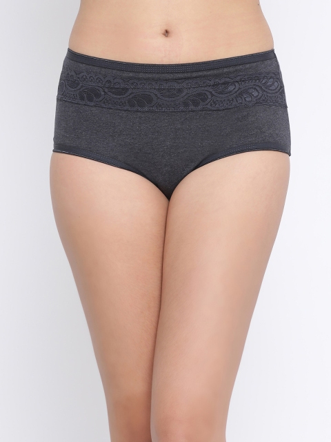 

Clovia Women Grey Solid Hipster Briefs PN3402G05