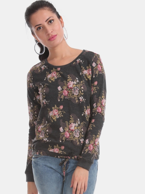 

Flying Machine Women Grey Printed Sweatshirt
