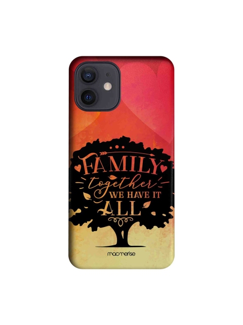 

macmerise Red & Black Macmerise Illustrations Family Is All iPhone 12 Back Case