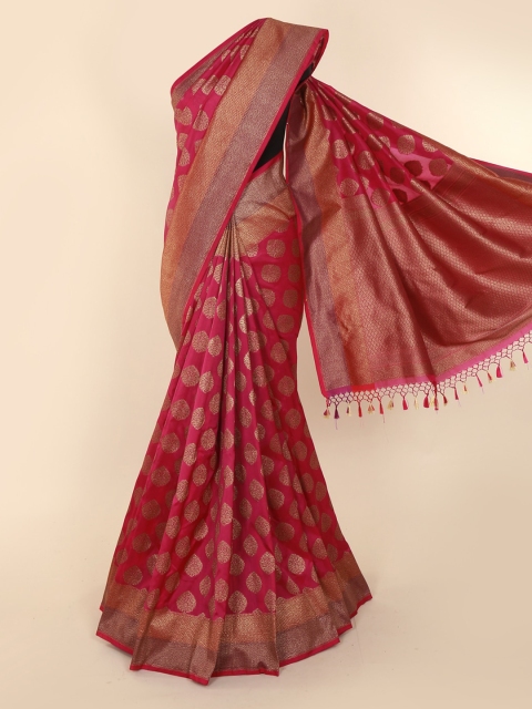 Pothys Magenta Jute Silk Woven Design Banarasi Saree