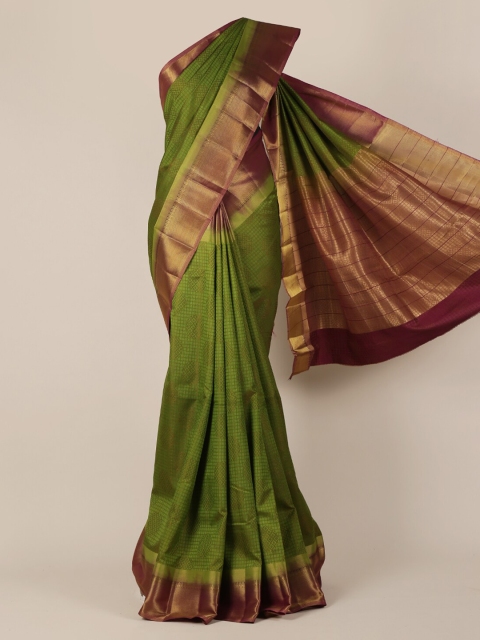 Pothys Green Woven Design Jute Silk Saree