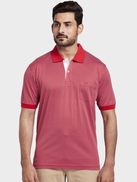 

ColorPlus Men Red Printed Polo Collar T-shirt