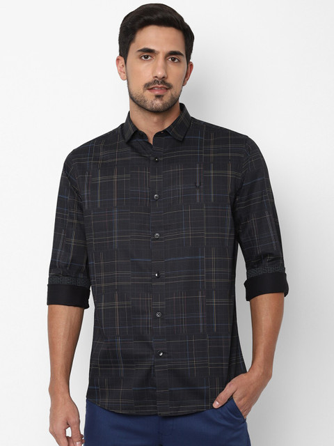 

Allen Solly Men Black Slim Fit Checked Casual Shirt