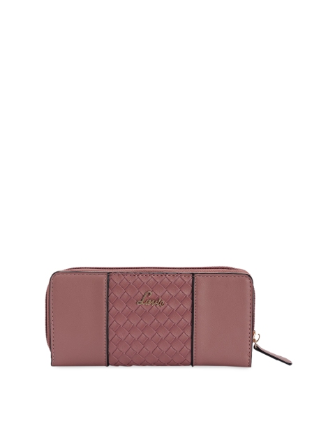 

Lavie Women Pink Solid Zip Around Wallet