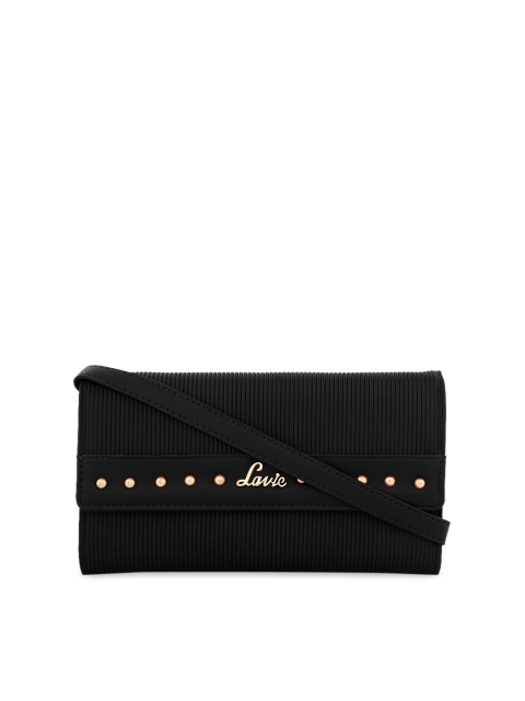 

Lavie Women Black Woven Design Two Fold Wallet