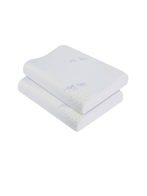 

The White Willow Set of 2 White Cervical Contour Active Air Ventilated Memory Foam Bed Pillow