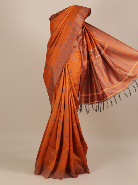 

Pothys Rust & Assorted Jute Silk Printed Saree